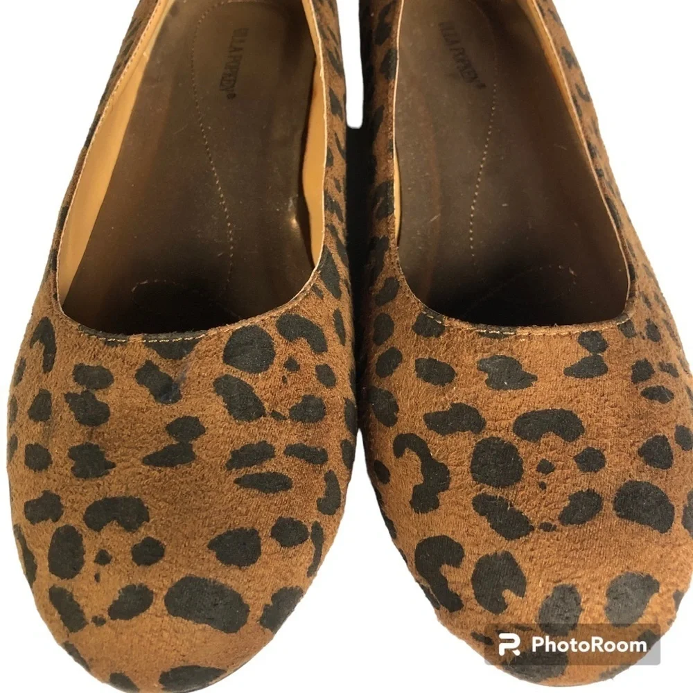 Ulla Popken leopard round toe flats 10 WIDE​
